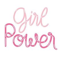 girl power lettering vector