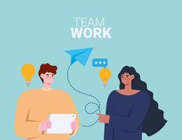 frase de trabajo en equipo vector