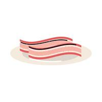 bacon on plate vector