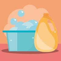 cleaning bucket and soap vector