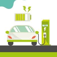 electric car charging vector