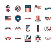 american emblems flags vector