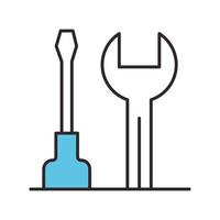 wrench and screwdriver tools vector