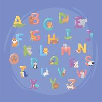 set letter english alphabet vector