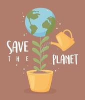 save the planet card vector