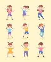 set of happy kids vector