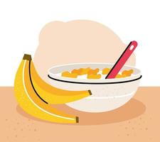 breakfast banana cereal vector