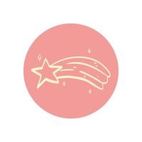 shooting star round icon vector