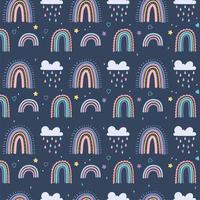 rainbow raindrops clouds vector