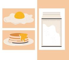 breakfast fresh set vector