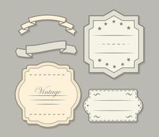 decorative labels ribbon vector