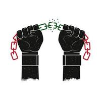 juneteenth hands chains vector