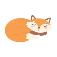 sleeping fox animal vector