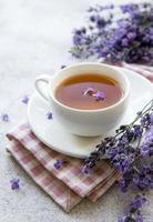 Cup of lavender tea photo