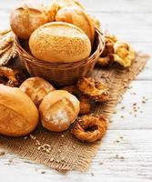 Assortment of baked bread photo