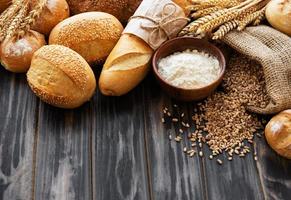 Assortment of baked bread photo