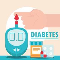 diabetes glucometer medicine vector