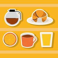 breakfast sticker set vector