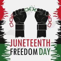 juneteenth hand broken chains vector