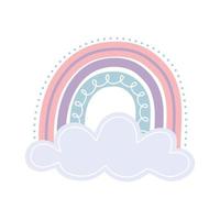 lindas nubes arcoiris vector