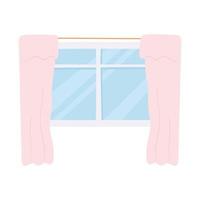 window with curtains vector