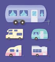 different trailer camping vector