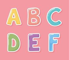 dibujos animados de letras del alfabeto vector