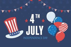 4to día de la independencia americana vector