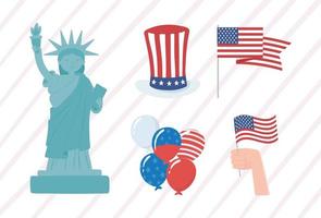 conjunto de celebración americana vector