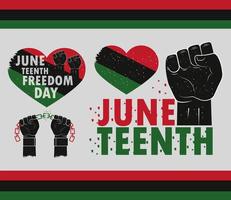 juneteenth icon collection vector