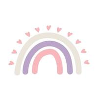 rainbow with hearts vector
