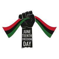 hand with juneteenth flag vector