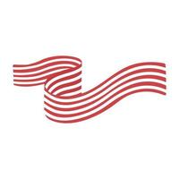 waving ribbon red stripes vector