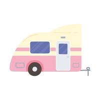 cartoon trailer camping vector