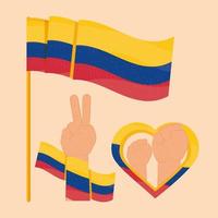 colombia protest icons vector