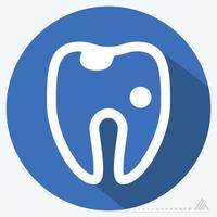 Icon Vector of Hollow Tooth - Long Shadow Style