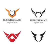 Bull logo icon set vector