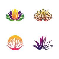 Lotus logo icon set vector