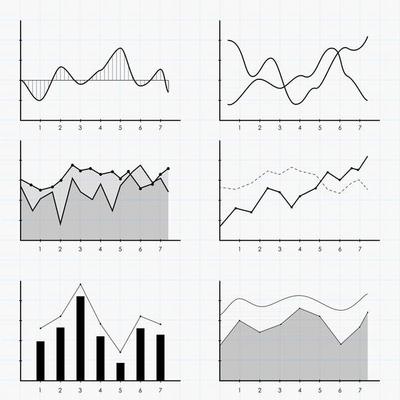 Quadratic function in the coordinate system. Line graph on the grid.