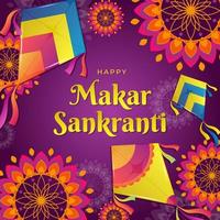 Happy Makar Sankranti Background with Beautiful Pattern vector