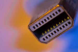 Macro closeup of Mini Displayport cable connector photo