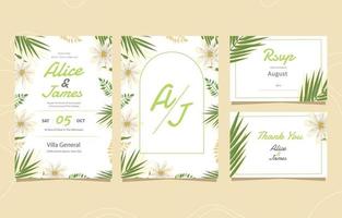 Simple Floral Wedding Invitation Template vector