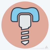 Icon Vector of Dental Implants - Color Mate Style
