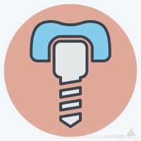 Icon Vector of Dental Implants - Color Mate Style