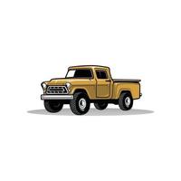 old truck - classic truck - pick up truck isolated vector