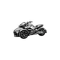 three wheels motor cycle isolated vector