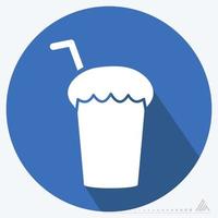 Icon Vector of Chocolate Shake - Long Shadow Style