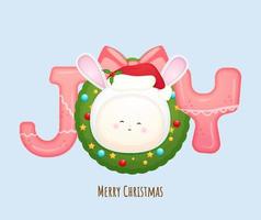 Cute baby santa for merry christmas card illustration Premium Vector