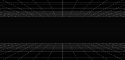 Empty futuristic digital horizontal gap grey-black background with white grid space line color surface vector