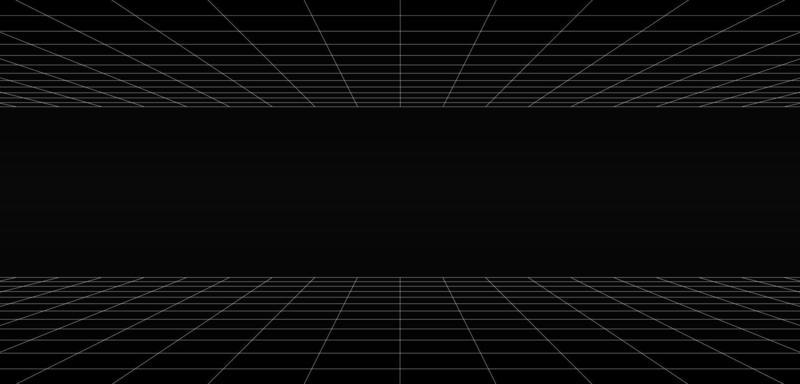 Empty futuristic digital horizontal gap grey-black background with white grid space line color surface